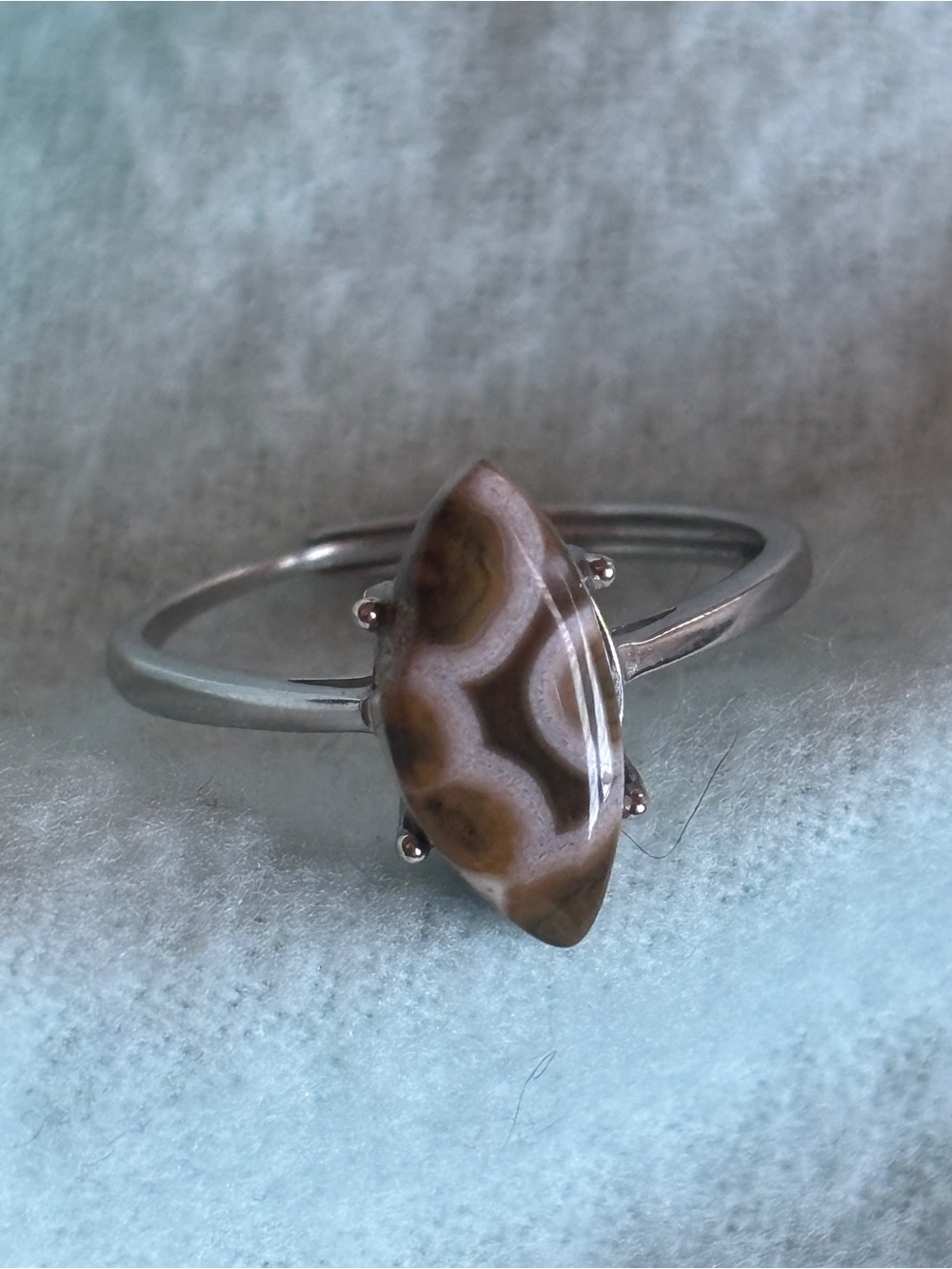Sterling Silver Ocean Jasper Ring - adjustable